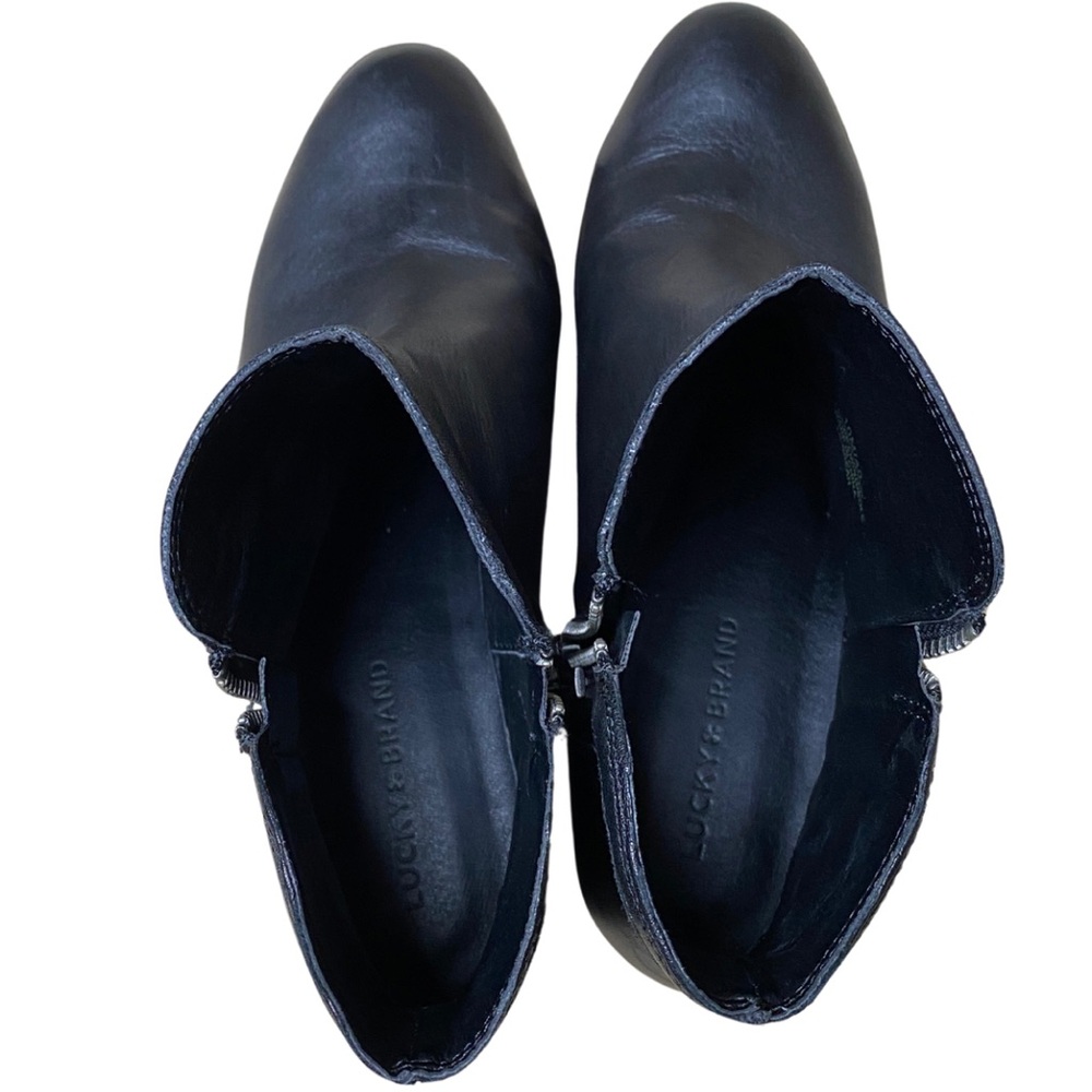 Lucky Brand “Breah” Black Leather Double Zip-Up Booties Size 10 - Picture 9 of 11